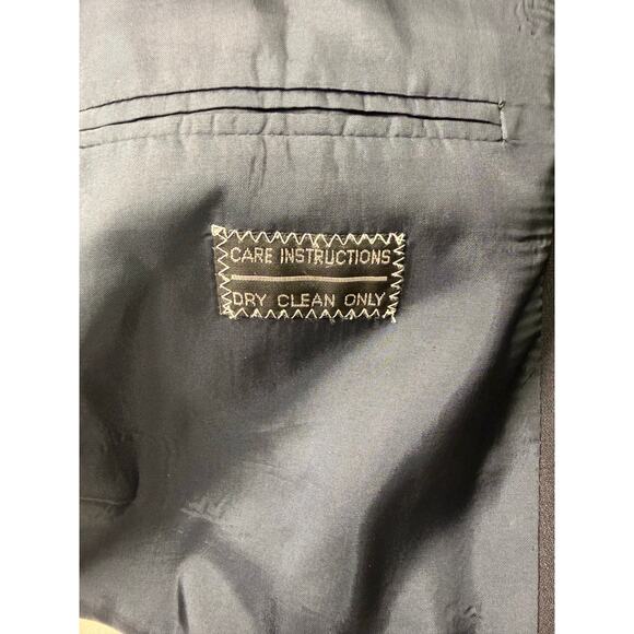 Giorgio Armani Le Collezioni Mens 41-L Navy Wool Blazer Jacket Made in Italy - Picture 3 of 14